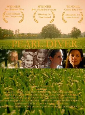 Text reads Pearl Diver over photo of corn field